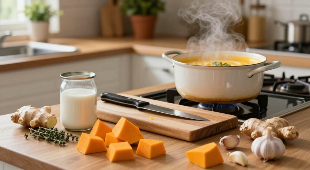 essential ingredients for creamy pumpkin soup