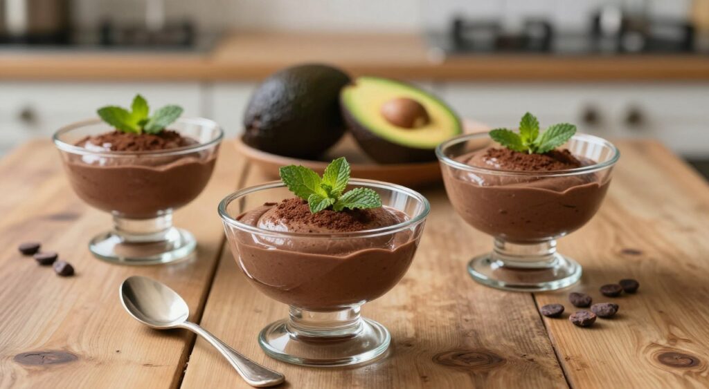 serving keto chocolate mousse